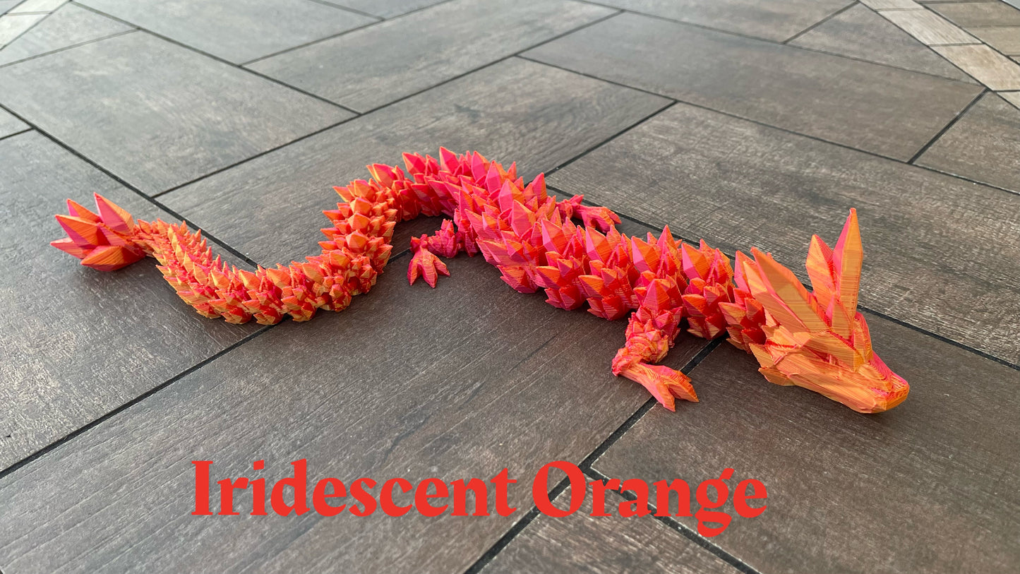 Flexible Articulated Crystal Dragon | 3D Printed | Fidget Toy | Made in the USA | In Stock
